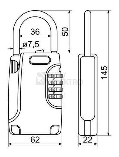 Obrázek produktu Bezpečnostní ocelová schránka (depozit) pro uložení klíčů s mechanickým zámkem Richter KB.G5 5