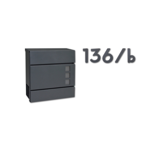 Hliníkové domovní číslo v 3D provedení se strukturovaným povrchem Richter RN.100LV.0.AL.AM.3D