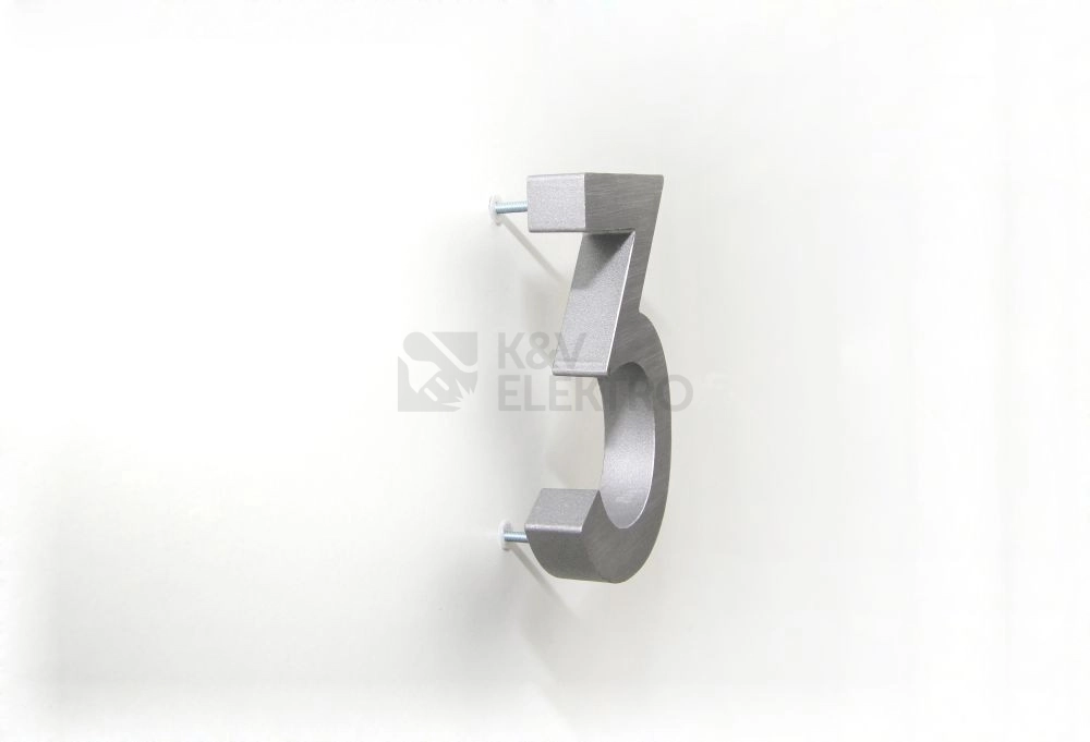 Obrázek produktu Hliníkové domovní číslo v STR provedení s broušeným povrchem Richter RN.100LV.2.AL.CE 2