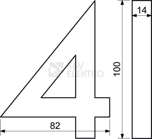 Obrázek produktu Hliníkové domovní číslo v 3D provedení s broušeným povrchem Richter RN.100LV.4.AL.3D 1