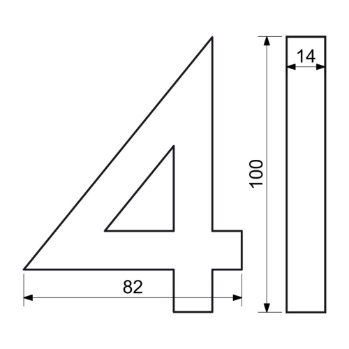 Hliníkové domovní číslo v 3D provedení se strukturovaným povrchem Richter RN.100LV.4.AL.AM.3D (obrázek 3)