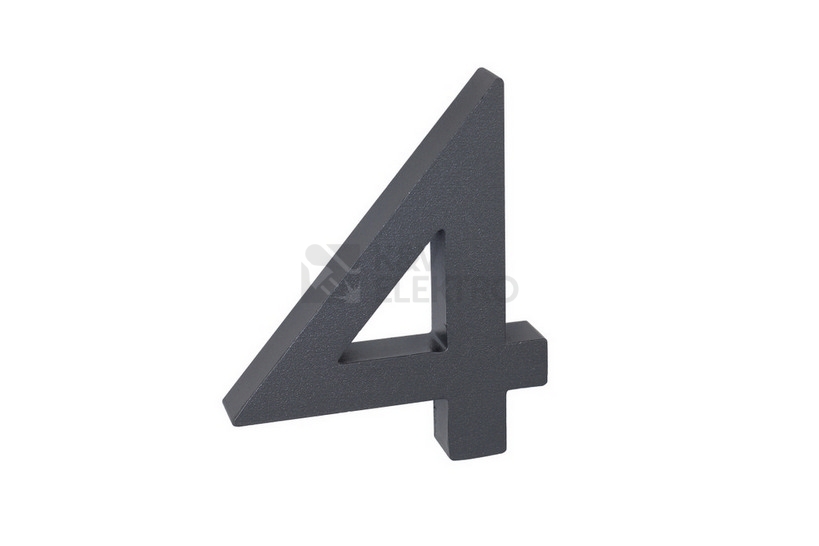 Obrázek produktu Hliníkové domovní číslo v 3D provedení se strukturovaným povrchem Richter RN.100LV.4.AL.AM.3D 0