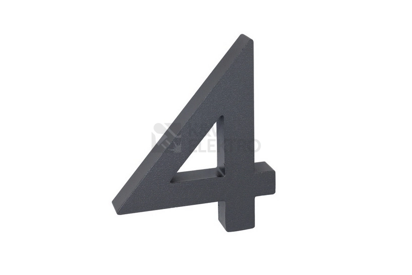 Obrázek produktu Hliníkové domovní číslo v 3D provedení se strukturovaným povrchem Richter RN.100LV.4.AL.AM.3D 0