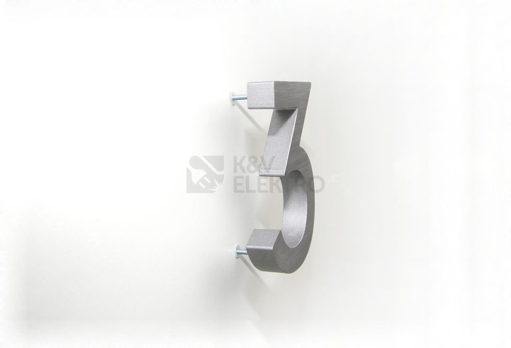 Obrázek produktu Hliníkové domovní číslo v STR provedení s broušeným povrchem Richter RN.100LV.6.AL.STR 2