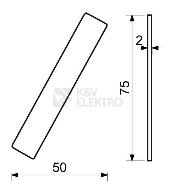 Obrázek produktu Nerezové domovní číslo lomítko v plochém 2D provedení Richter RN.75L./.CE 1
