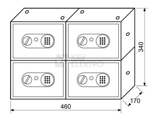 Obrázek produktu Sestava 4 ks ocelových sejfů s elektronickým zámkem Richter RS.17.EDN.4SET.B 1