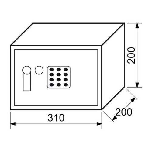Ocelový sejf s elektronickým zámkem, číselnou klávesnicí a páčkou k otevření Richter RS.20.EDK