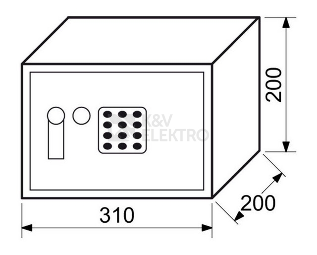 Obrázek produktu Ocelový sejf s elektronickým zámkem, číselnou klávesnicí a páčkou k otevření Richter RS.20.EDK 2