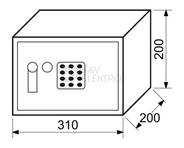 Obrázek produktu Ocelový sejf s elektronickým zámkem, číselnou klávesnicí a páčkou k otevření Richter RS.20.EDK 2