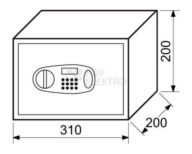 Obrázek produktu Ocelový sejf s elektronickým zámkem a LCD displejem Richter RS.20.LCD 1