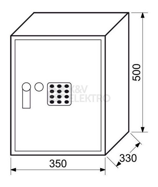 Obrázek produktu Ocelový sejf s elektronickým zámkem, číselnou klávesnicí a páčkou k otevření Richter RS.50.EDK 2