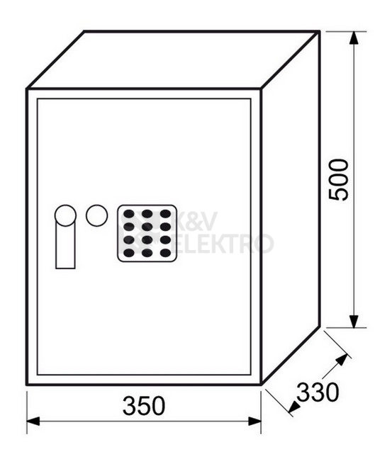 Obrázek produktu Ocelový sejf s elektronickým zámkem, číselnou klávesnicí a páčkou k otevření Richter RS.50.EDK 2