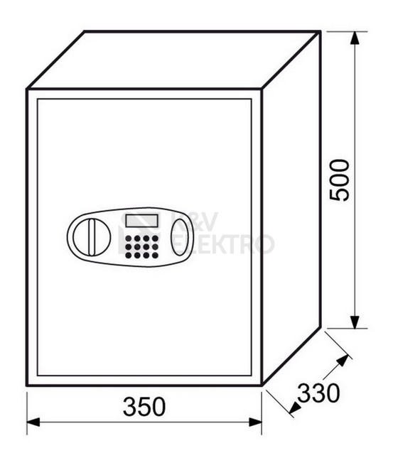 Obrázek produktu Ocelový sejf s elektronickým zámkem a LCD displejem Richter RS.50.LCD 1