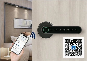 Chytrá klika Smart Touch Handle ovládaná otiskem prstu, chytrým telefonem (Bluetooth) nebo PIN kódem Richter SMART TOUCH HANDLE H.03 .CE
