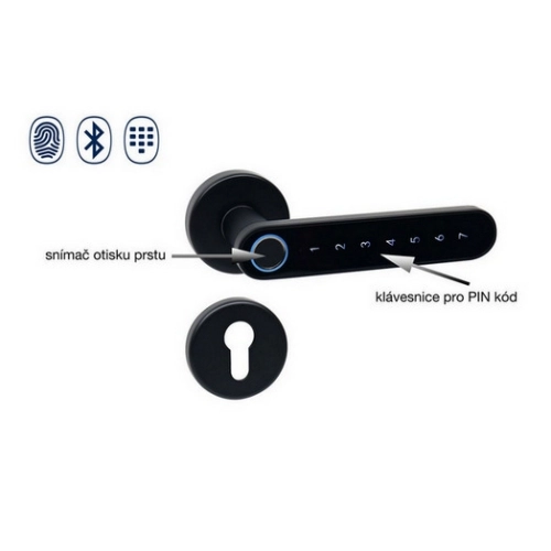 Chytrá klika Smart Touch Handle ovládaná otiskem prstu, chytrým telefonem (Bluetooth) nebo PIN kódem Richter SMART TOUCH HANDLE H.03 .CE (obrázek 6)