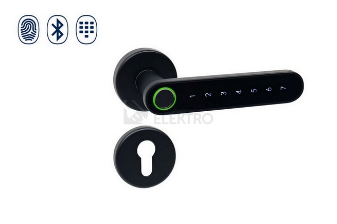 Obrázek produktu Chytrá klika Smart Touch Handle ovládaná otiskem prstu, chytrým telefonem (Bluetooth) nebo PIN kódem Richter SMART TOUCH HANDLE H.03 .CE 1