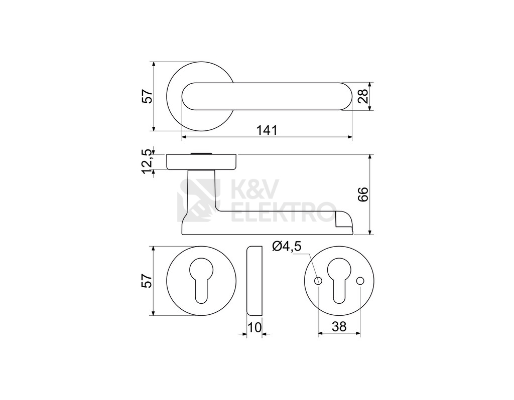 Obrázek produktu Chytrá klika Smart Touch Handle ovládaná otiskem prstu, chytrým telefonem (Bluetooth) nebo PIN kódem Richter SMART TOUCH HANDLE H.03 .CE 5