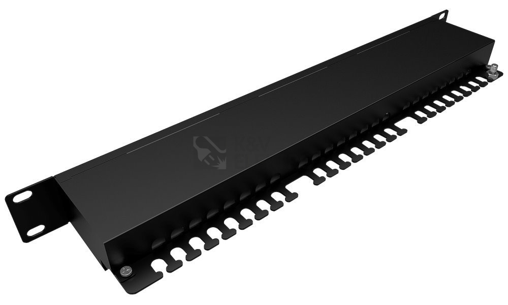 Obrázek produktu Patch panel Solarix SX24-5E-STP-BK-N 24x RJ45 CAT5E STP 1U s vyvazovací lištou 2
