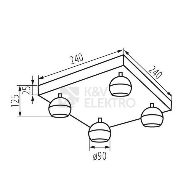 Obrázek produktu Svítidlo Kanlux GALOBA EL-4O W GU10 33678 23