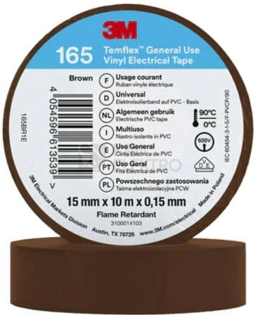 Obrázek produktu Izolační páska 3M TEMFLEX 165 15mm x 10m hnědá 0