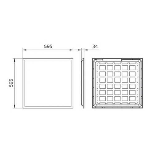 LED panel PILA RC007B LED40S/840 PSU I W60L60 OC UGR<19 40W 4000lm 4000K neutrální bílá