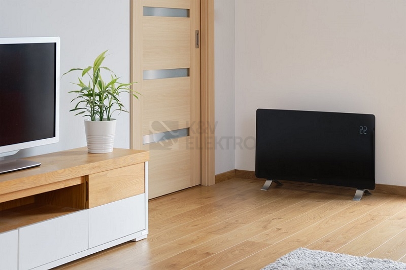 Obrázek produktu Chytrý skleněný WiFi přímotop SENCOR SCF 4741BK 1200/2400W 2
