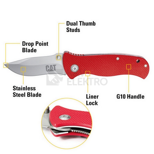 Obrázek produktu Zavírací nůž s nerezovou čepelí CATERPILLAR 980125 1