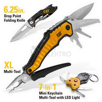 Obrázek produktu Dárková multifunkční sada nůž + multifunkční nůž + multifunkční klíčenka CATERPILLAR 240125 1