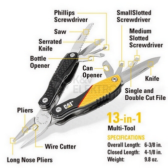 Obrázek produktu Dárková multifunkční sada 2 nože + multifunkční kleště CATERPILLAR 240126 2