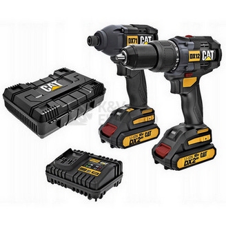 Obrázek produktu  Aku příklepová vrtača + rázový šroubovák 18V bezuhlíkové 2x aku 2Ah CATERPILLAR DX12K 1