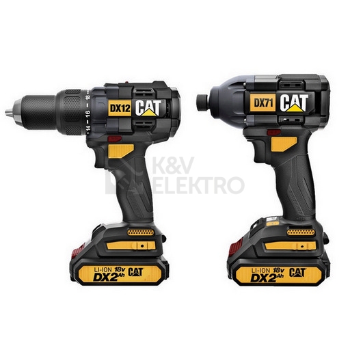 Obrázek produktu  Aku příklepová vrtača + rázový šroubovák 18V bezuhlíkové 2x aku 2Ah CATERPILLAR DX12K 3