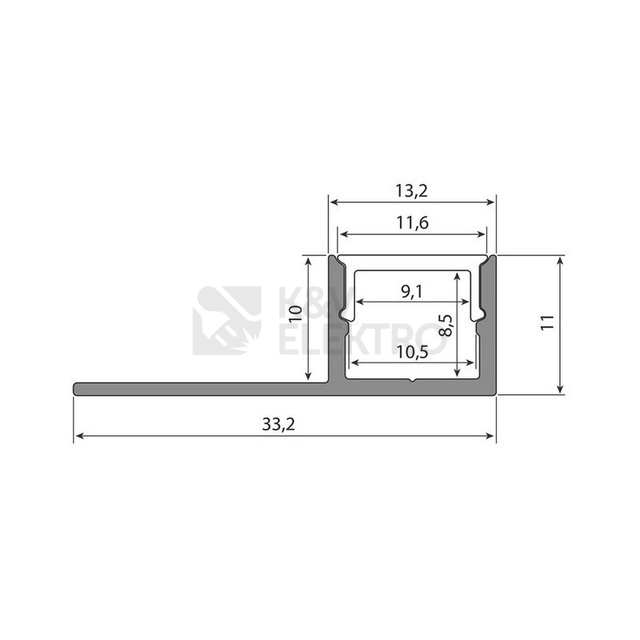 Obrázek produktu Obkladový hliníkový profil McLED DP 33x11mm včetně černého difuzoru 2m ML-761.077.43.2 4
