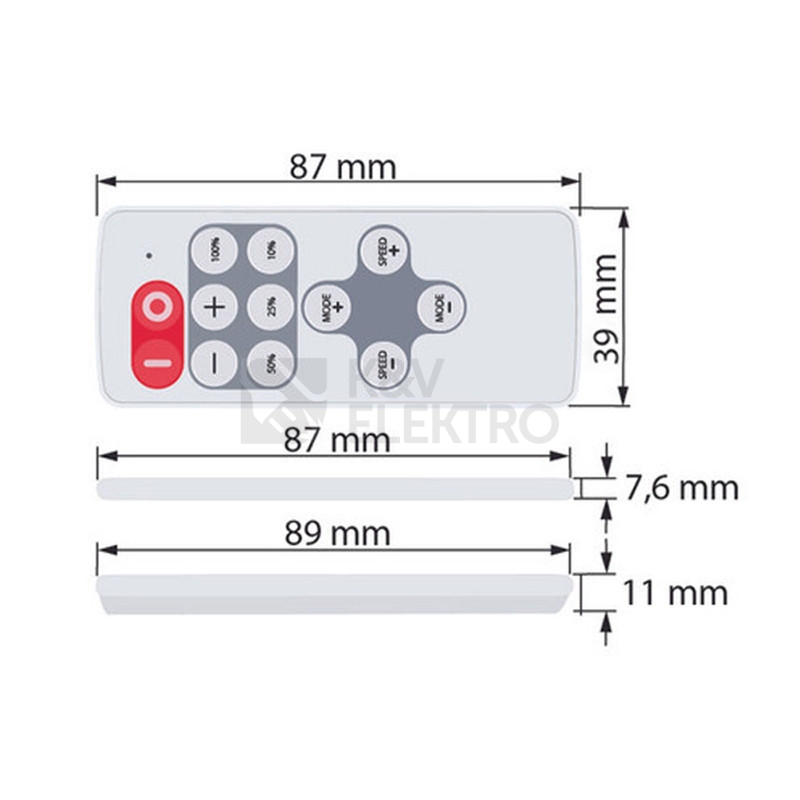 Obrázek produktu Ovládání LED pásku McLED ML-910.510.14.1 RF Nano pro jednobarevné LED pásky ovladač + přijímač 1