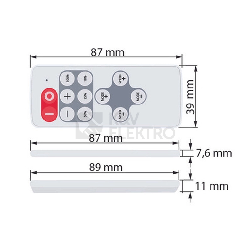 Obrázek produktu Ovládání LED pásku McLED ML-910.510.14.1 RF Nano pro jednobarevné LED pásky ovladač + přijímač 1