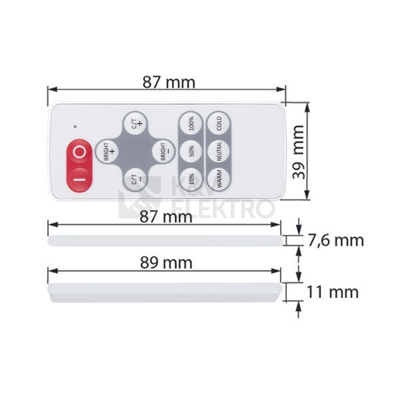 Obrázek produktu Ovládání LED pásku McLED ML-910.525.14.1 RF Nano pro dual white LED pásky ovladač + přijímač 1