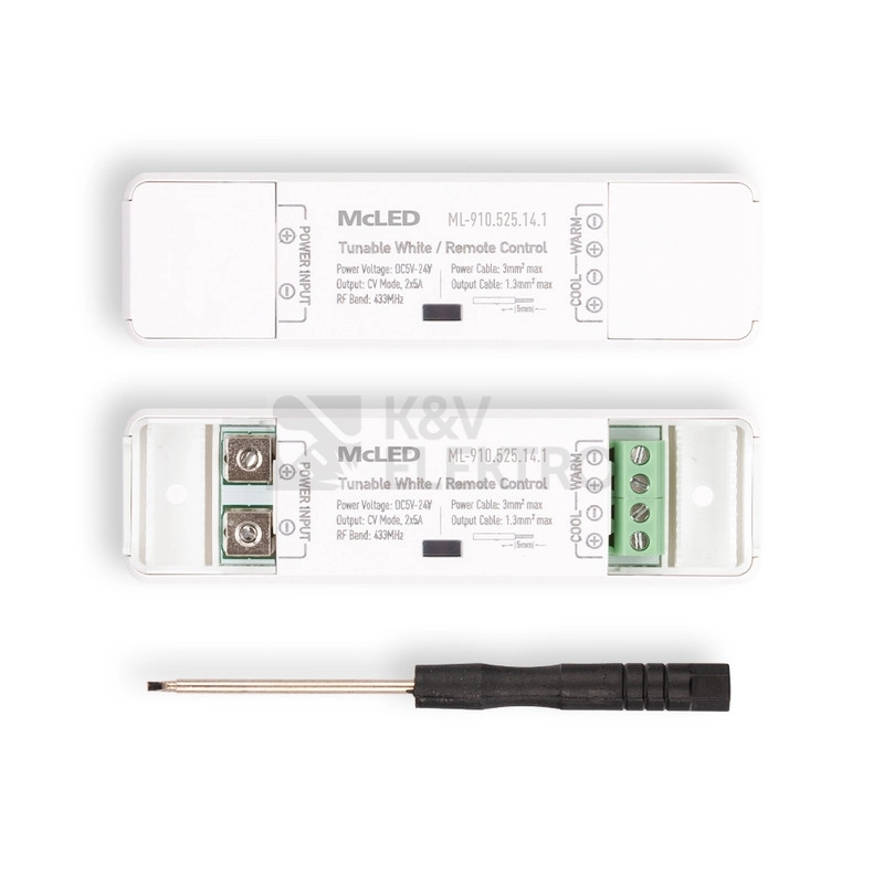 Obrázek produktu Ovládání LED pásku McLED ML-910.525.14.1 RF Nano pro dual white LED pásky ovladač + přijímač 5