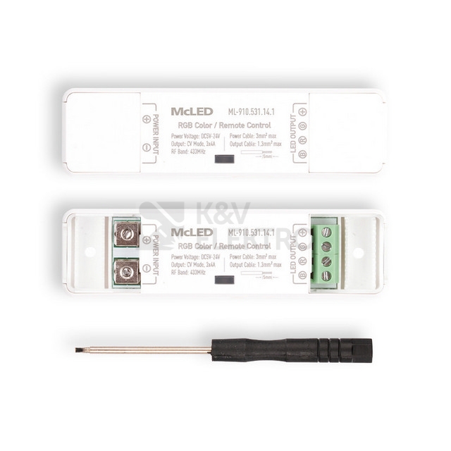 Obrázek produktu  Ovládání LED pásku McLED ML-910.531.14.1 RF Nano pro RGB LED pásky ovladač + přijímač 4