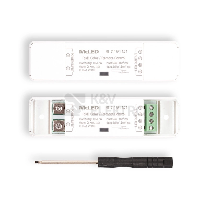 Obrázek produktu Ovládání LED pásku McLED ML-910.531.14.1 RF Nano pro RGB LED pásky ovladač + přijímač 5
