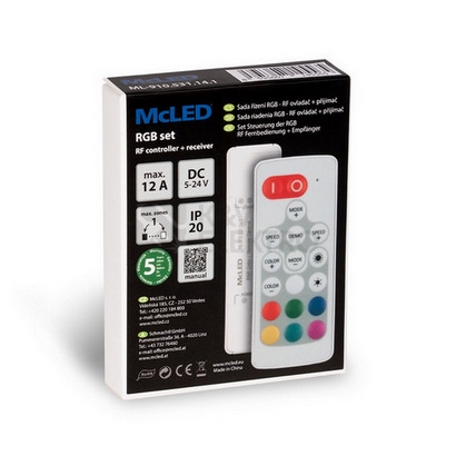 Obrázek produktu  Ovládání LED pásku McLED ML-910.531.14.1 RF Nano pro RGB LED pásky ovladač + přijímač 5