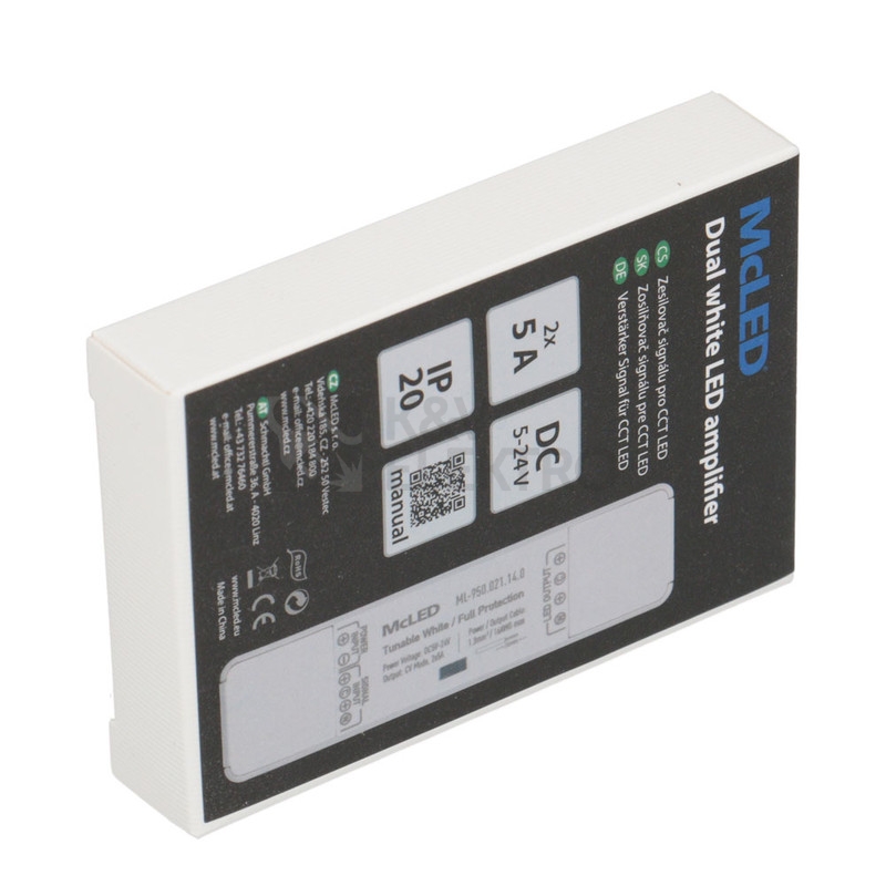 Obrázek produktu  Zesilovač signálu McLED ML-950.021.14.0 Nano pro dual white LED pásky 7