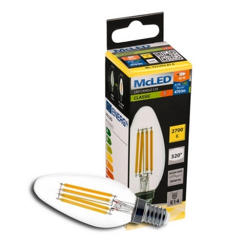 LED žárovka E14 McLED 4,7W (40W) teplá bílá (2700K) svíčka ML-323.032.87.0 (obrázek 3)