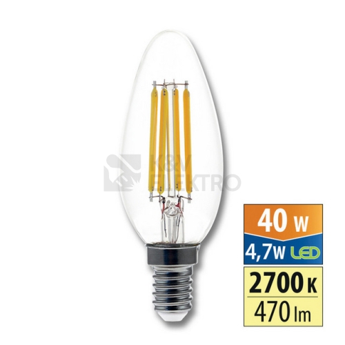 LED žárovka E14 McLED 4,7W (40W) teplá bílá (2700K) svíčka ML-323.032.87.0