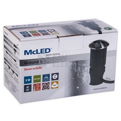 Obrázek produktu Zemní LED svítidlo McLED Ground S 3W 24VDC 3000K IP67 1x boční 120° 48x100mm ML-514.003.81.3 9