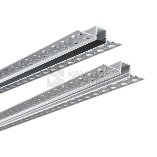 Vestavný hliníkový profil McLED AG pro sádrokarton 53x14mm včetně černého difuzoru 2m ML-761.073.43.2