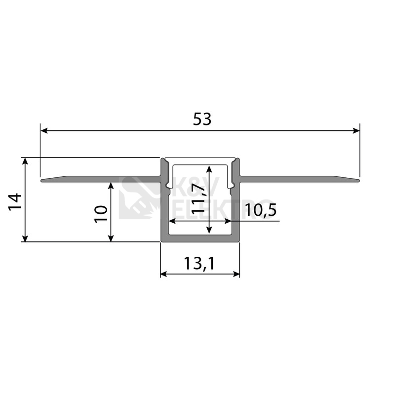 Obrázek produktu Vestavný hliníkový profil McLED AG pro sádrokarton 53x14mm včetně černého difuzoru 2m ML-761.073.43.2 5