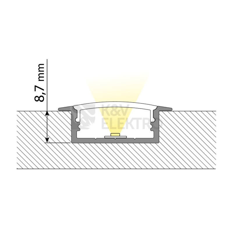 Obrázek produktu Vestavný hliníkový profil McLED VD 30x10mm s matným difuzorem 2m ML-761.080.43.2 4