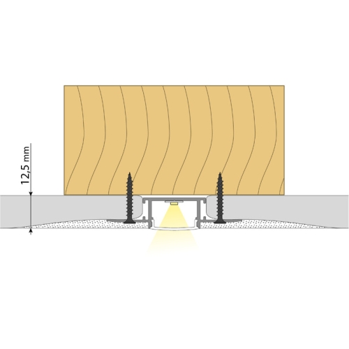 Hliníkový profil McLED AZ pro sádrokarton 62x14mm včetně matného difuzoru 2m ML-761.084.43.2