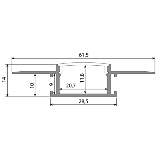 Hliníkový profil McLED AZ pro sádrokarton 62x14mm včetně matného difuzoru 2m ML-761.084.43.2 (obrázek 4)