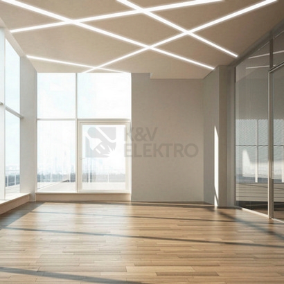 Obrázek produktu Hliníkový profil McLED AZ pro sádrokarton 62x14mm včetně matného difuzoru 2m ML-761.084.43.2 4