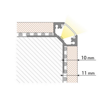 Hliníkový profil McLED pro obklady a dlažbu DE 38x28mm včetně mléčného difuzoru 1m ML-761.330.05.1 (obrázek 5)